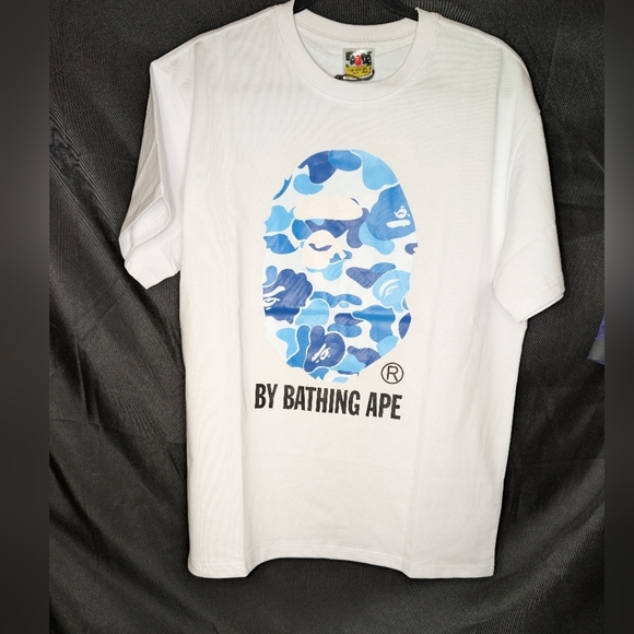 Bape Other - BAPE White and Blue Graphic T-Shirt